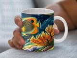 Tropical Ocean Fish Mug Wrap Digital Design | Colorful Underwater Coral Reef Sea Life Sublimation PNG for 11oz 15oz Cups thumbnail 5