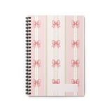 Pink Bow Coquette Backpack & Spiral Notebook Set, Princesscore Gold Detail Girly Aesthetic Student Bag Gift thumbnail 4