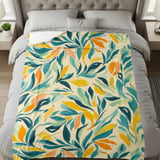 Floral Throw Blanket and Pillow:  Modern Design, Cozy Home Decor  thumbnail 7