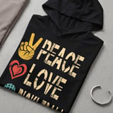 Pickleball Sport-Tek Performance Hood, Peace Love Pickleball, Lightweight Hoodie Layer for Court Play thumbnail 7