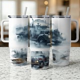 Vintage Truck 40oz Tumbler Wrap Digital Design, Retro Big Rig Sublimation File for Men, Trucker Gift PNG Wrap thumbnail 11