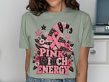 Faux Patchwork Pink Witch Energy Tee thumbnail 11