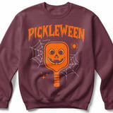 Pickleball Gildan Crewneck Sweatshirt, Pickleween, Court Warm Up Graphic Apparel for Halloween Matches thumbnail 3