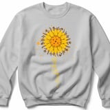 Pickleball Gildan Crewneck Sweatshirt, pickleball Sunflower Botanical Art, Chilly Morning Court Warm Up thumbnail 7