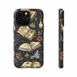 Floral Book iPhone Case: Dark Academia, Butterfly, Botanical Pattern thumbnail 2
