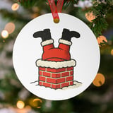 Santa Stuck in Chimney Ornament thumbnail 1