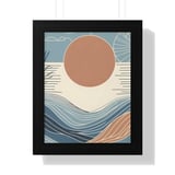 Abstract Ocean Posters, Minimalist Sun Print, Boho Waves Art, Coastal Wall Decor, Scandinavian Seascape Art, Graphic Illustration Posters thumbnail 5
