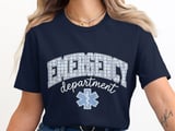 Emergency Department Gingham ER Nurse T-Shirt: Paramedic Star of Life thumbnail 8