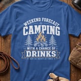 Weekend Forecast Camping & Drinks T-Shirt thumbnail 5
