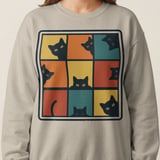 Retro Peeking Cats T-Shirt, Vintage Cat Lover Sweatshirt, Cute Kitty Tee, Funny Cat Mom Gift Shirt for Pet Owners thumbnail 4