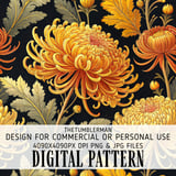 Chrysanthemum Tumbler Design, Floral Digital Download, Watercolor Flower Backgrounds, Junk Journal Pages, Printable Tumbler Png thumbnail 13