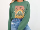 Faith Filled Mama Retro Christian Design | Groovy Rainbow Cross Digital Graphic | Vintage Style Spiritual Other thumbnail 12