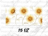 Sunflower Watercolor Mug Wrap Digital Design 11oz 15oz, Transparent Floral Mug Sublimation Tumbler Wrap Digital File thumbnail 14
