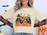 Purr-fectly Spooky Catloween Crew T-Shirt thumbnail 1