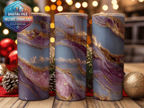 Agate Sky 20oz Skinny Tumbler Wrap Sublimation Design, Geode Tumbler, Purple Gold Tumbler png, Straight and Tapered Wrap, Digital thumbnail 2