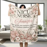 Personalized NICU Nurse Blanket thumbnail 2