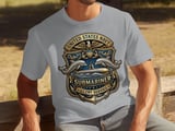 US Navy Submariner Silent Service T-Shirt | Patriotic Military Veteran Apparel, Faux Gold Emblem Naval Pride Tee Gift thumbnail 1