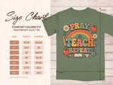 Pray Teach Repeat Teacher T-Shirt, Christian Educator Gift, Retro Groovy Faith School Tee, Boho Rainbow Teacher Apparel for Women thumbnail 14