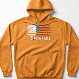 Pickleball Gildan Fleece Hoodie, Pickleball Patriotic USA Flag Graphic Print, Warm Court Pullover thumbnail 9