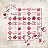Happy Valentine, Paw Print, Dog Lover, Digital Pattern, Fabric Design, Digital Paper, Seamless Pattern, Sublimation Design, Digital Bundle thumbnail 7