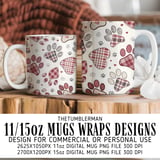 Digital Pattern, Digital Bundle, Dog Paw Print, Plaid, Heart, Seamless Pattern, Dog Lover, Fabric Design, Digital Download, Commercial Use thumbnail 4
