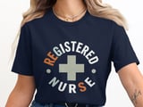 Retro Registered Nurse T-Shirt: Vintage Medical Cross, RN Staff Tee thumbnail 2