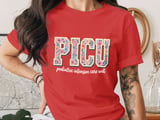 Floral PICU Pediatric ICU Nurse T-Shirt: Retro Flower Intensive Care Unit thumbnail 8