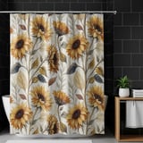 Heirloom Sunflower Bloom Shower Curtain thumbnail 10