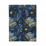 Floral Book Blanket, Dark Academia Aesthetic, Cozy Library Throw, Book Lover Gift, Botanical Bookish Blanket thumbnail 5