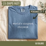 World's Okayest Stepmom Tee thumbnail 1