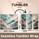 Watercolor Landscape Digital Pattern, Mountain Forest Clouds Digital Bundle, Scenic Print, Wall Art Design, Digital Art Prints, PNG JPG thumbnail 9