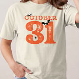 October 31st Halloween T-Shirt, Spooky Season Tee, Vintage Grunge Bats & Spider Web, Cute Fall Witchy Shirt thumbnail 1