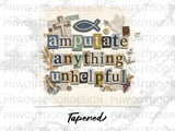 Christian Tumbler PNG Digital Design, Faith Quote 'Amputate Anything Unhelpful', Scrapbook Collage Spiritual 20oz Skinny Sublimation File thumbnail 9