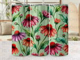 Echinacea Tumbler Wrap PNG Digital Design, Watercolor Floral 20oz Skinny Tumbler Sublimation Seamless File, Instant Download thumbnail 5