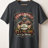 Funny Dad Bod T-Shirt, Love Machine Fuel Tank Tee, Beer Belly Joke Shirt, Husband Gift, Father's Day, Mechanic & Biker Style Shirt thumbnail 9