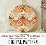 Retro Rainbow Digital Pattern, Digital Paper Bundle, Boho Rainbow Clipart, 70s Rainbow Graphics, Earth Tone Design, Digital Download thumbnail 3