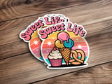 Sweet Life Digital PNG, Retro Ice Cream Cupcake Pretzel Graphic, Groovy Dessert Art, Summer Food Download, Candy Clipart thumbnail 5