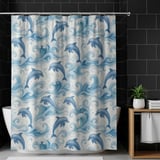 Watercolor Leaping Dolphin Shower Curtain thumbnail 10
