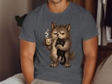 Grumpy Werewolf Coffee Cat Tee or Sweatshirt thumbnail 6