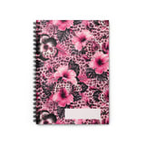 Pink Hibiscus Leopard Print Backpack, Tropical Floral Animal School Bag, Y2K Aesthetic Spiral Notebook Set, Gifts for Her thumbnail 4