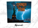 Stronger Than The Storm Tumbler Wrap Digital File, Patriotic Liberty Lightning 20oz Skinny Tumbler PNG Design, Motivational Resilience Art thumbnail 6