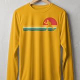 Pickleball Sport-Tek Long Sleeve Tee, Retro Vintage Sunset Player Silhouette Graphic, Sun Shield Shirt thumbnail 3