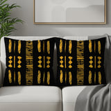 Gold Black Mud Cloth Velveteen Blanket, African Tribal Woven Blanket, Boho Abstract Art Throw Pillows, Ethnic Home Decor Gift thumbnail 17