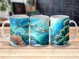Mahi Mahi Mug Sublimation Wrap Digital Design, Ocean Life Fish Art 11oz 15oz Mug Wrap PNG, Coastal Fishing Gift for Him thumbnail 7