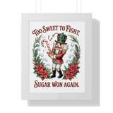 Nutcracker Poster: Christmas Decor, Candy Cane Sword, Holiday Saying, Framed thumbnail 3