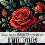 Red Rose Tumbler Design, Floral Digital Papers, Watercolor Flower Backgrounds, Junk Journal Pages, Printable png, Digital Scrapbooking Paper thumbnail 13