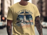 Let Your Light Shine Matthew 5:16 T-Shirt | Christian Lighthouse Verse Tee, Spiritual Faith Gift, Inspirational Apparel thumbnail 5