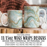 Turquoise Gold Marble Tumbler Design, Digital Paper Pack, Scrapbooking Paper, Floral Backgrounds, Sublimation Tumbler Png Digital thumbnail 4