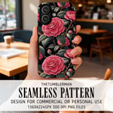 Camellia Flower Tumbler Digital Design, Pink Floral PNG, Watercolor Flowers Background, Junk Journal Paper, Scrapbooking, Tumbler Digital thumbnail 6