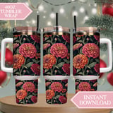Colorful Floral Tumbler, Digital Download, Watercolor Flower Background, Scrapbook Paper, Floral Junk Journal Pages, Printable tumbler png thumbnail 8